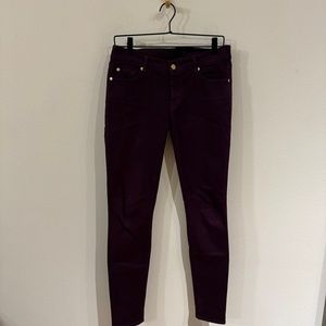 7 for all Mankind Jeans Women's Size 29 Purple Plum The Skinny City Contemporary